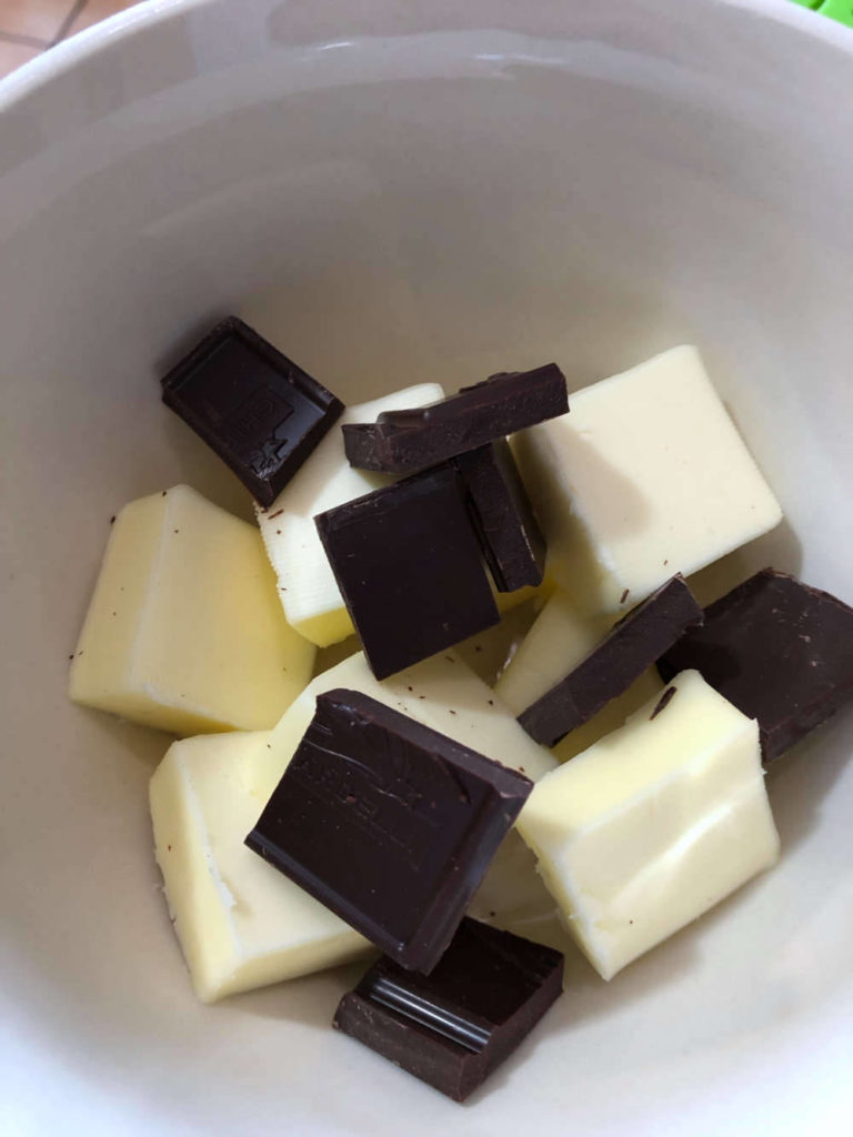 Chocolate and butter for drop cookies