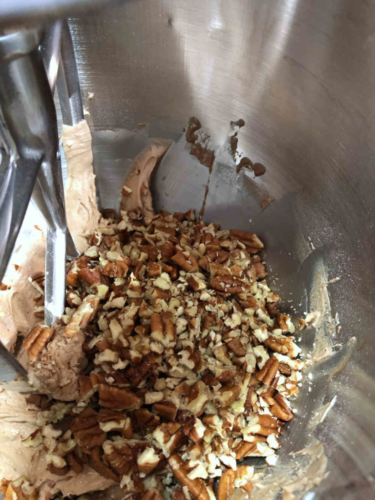 Nutty chocolate drop cookie batter