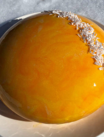 Lemon mango entremet cake