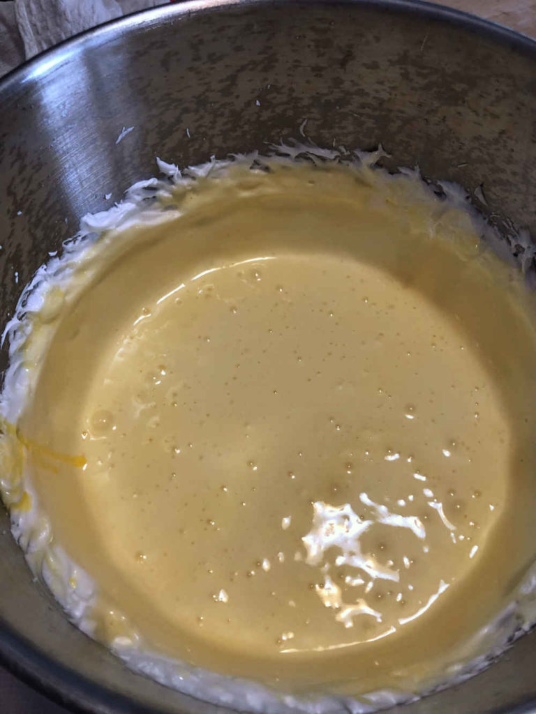 start of lemon mousse