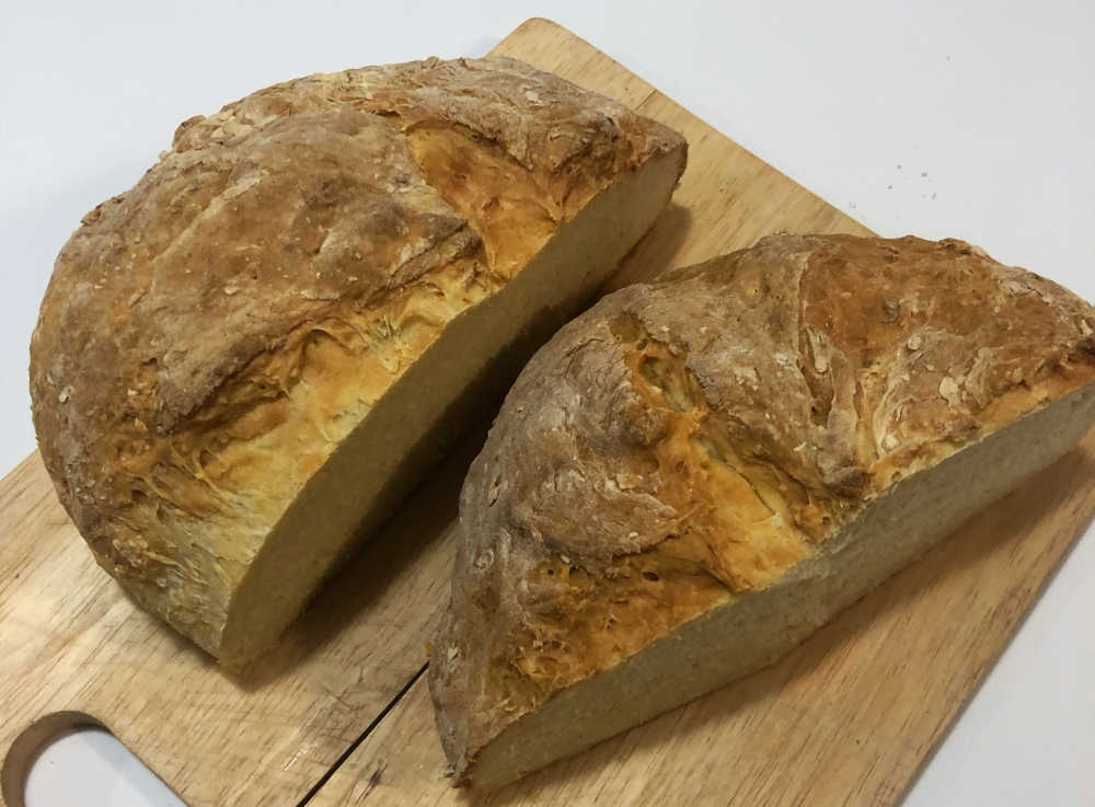 irish soda bread cut in half